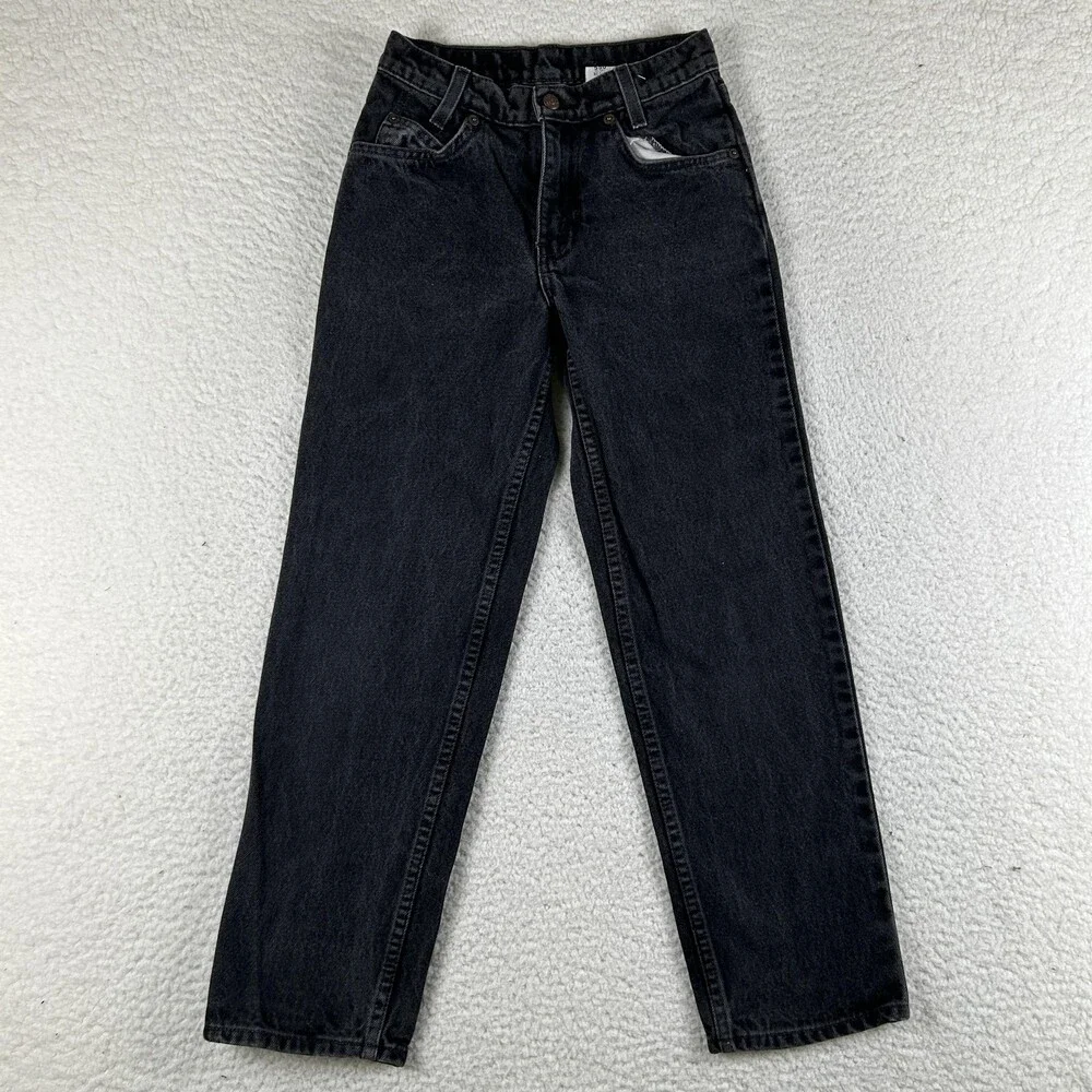 Vintage Levis 550 Jeans Youth 10 Regular Black Relaxed Fit Tapered Denim 90s